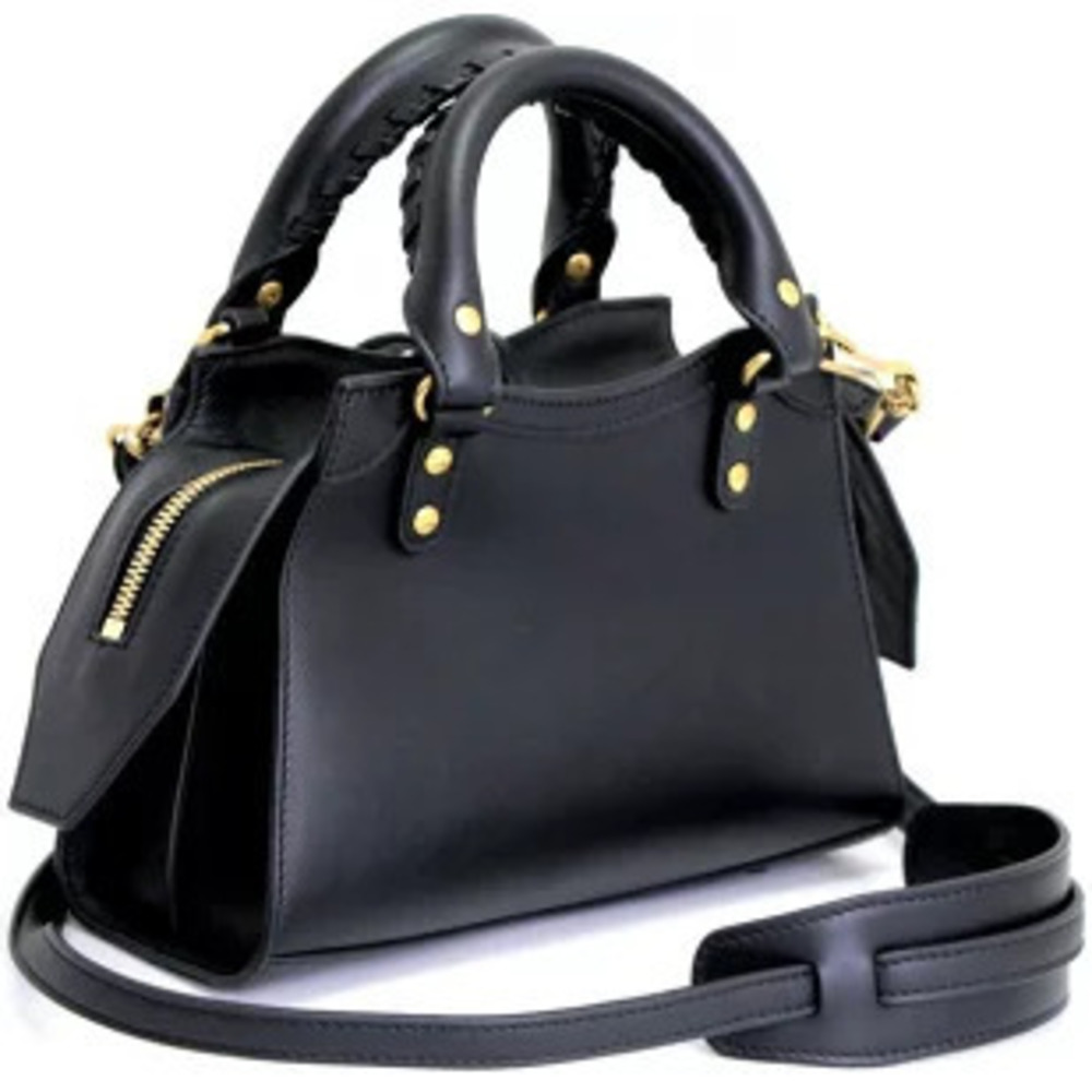 BALENCIAGA Neo City Handbag Black Leather - Picture 2 of 6